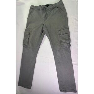 New Look Men Grey Cargo‎ Pants Streetwear Retro Y2K Slim Utility Trousers 32R
